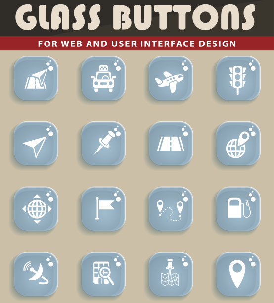 导航运输地图图标集图片下载