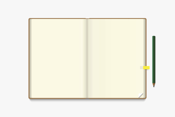 铅笔和打开空白的笔记本没有线图片下载