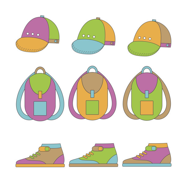 一套图标的衣服十几岁的男孩。图片下载