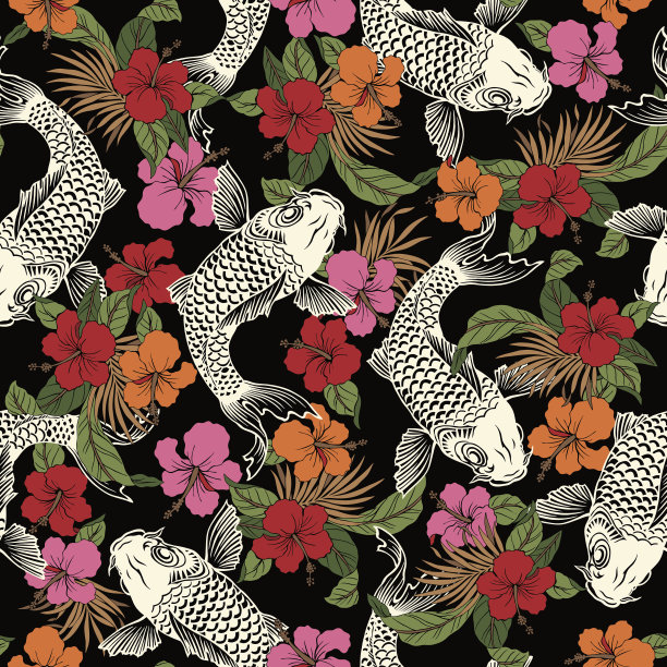 芙蓉鲤鱼模式图片下载