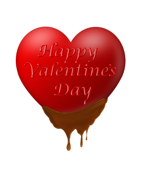 红心滴巧克力-情人节快乐图片下载