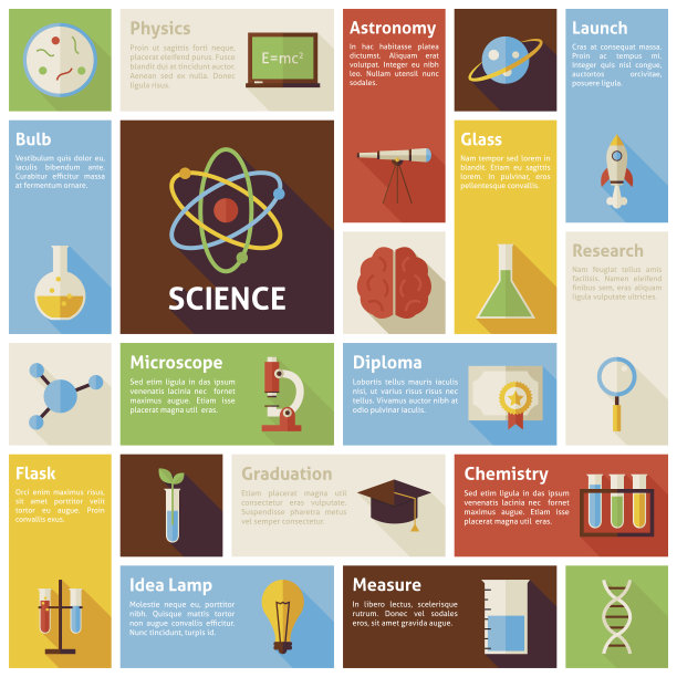 平面设计矢量图标信息图科学和教育大会图片下载