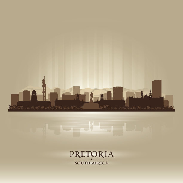 南非比勒陀利亚城市天际线轮廓图片下载