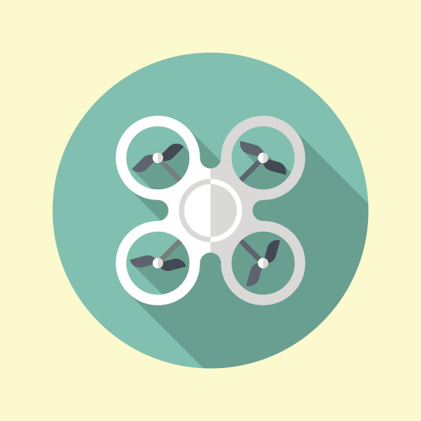 Quadrocopter图标。长影平面设计。矢量插图。图片下载