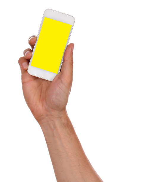 手持智能手机孤立的白色背景图片下载