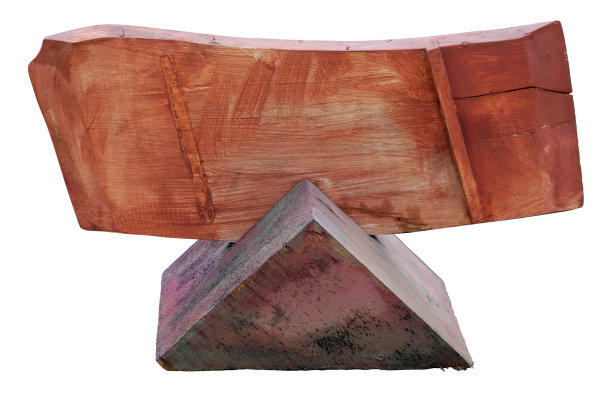 三角形基础上的红色橡木旗帜。孤立的图片下载