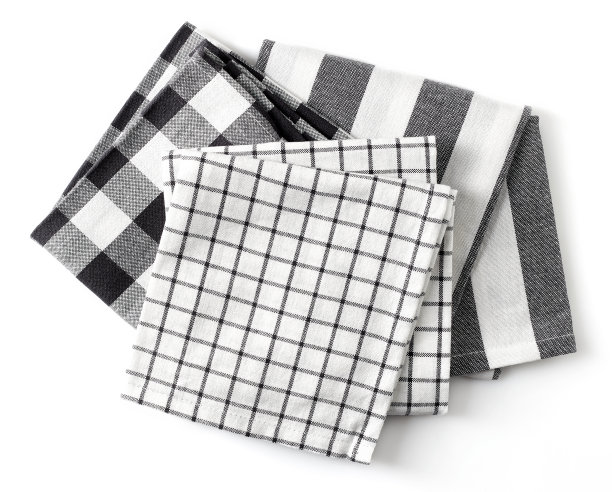 棉质餐巾隔离在白色图片下载