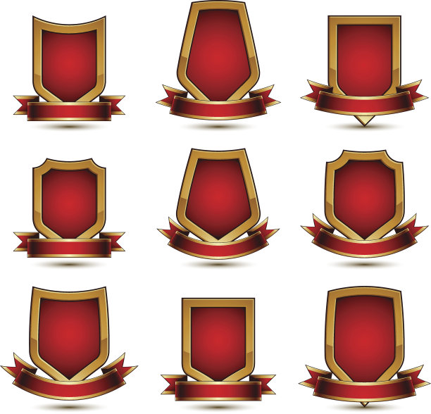 集几何矢量迷人的黄金元素孤立素材图片