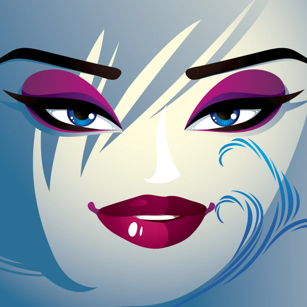 迷人的女人与时尚明亮的妆容和现代的发型图片下载