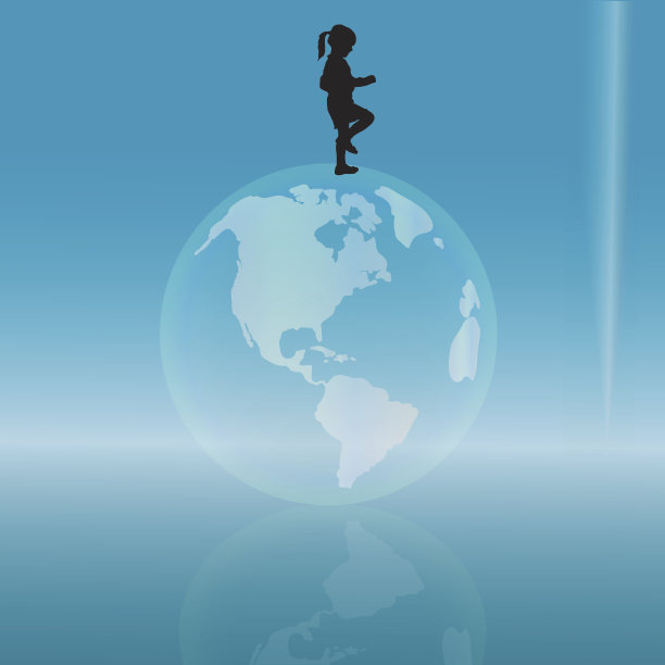 一个小女孩的矢量剪影。图片下载