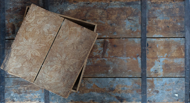 木制古董桌子与古董盒图片下载