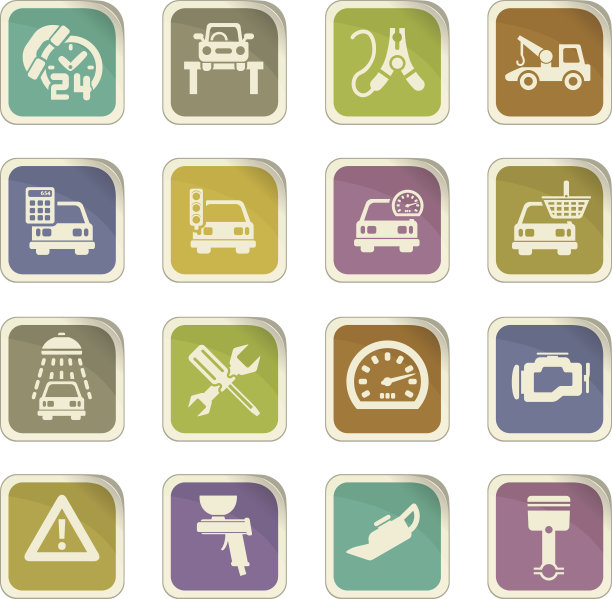 汽车服务图标集图片下载