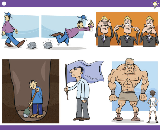 卡通概念和语录设置图片下载