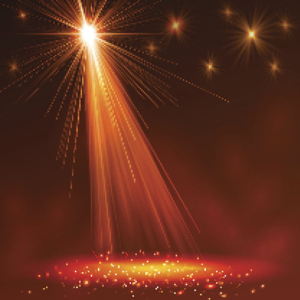 舞台上的聚光灯和烟雾。图片下载