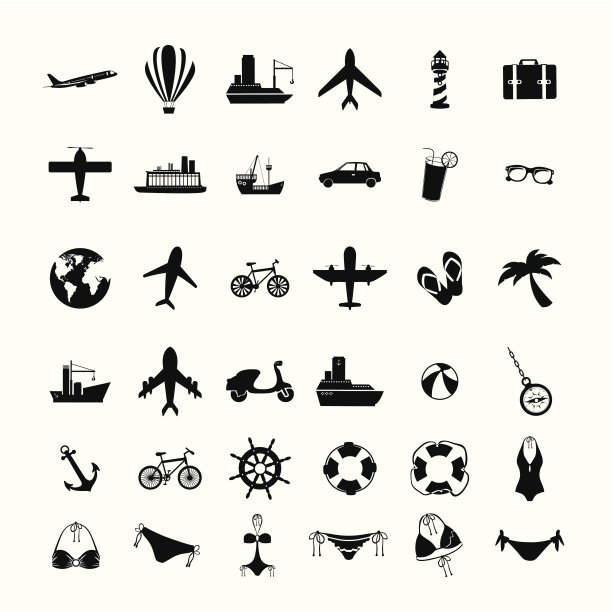 旅行图标单色图片下载