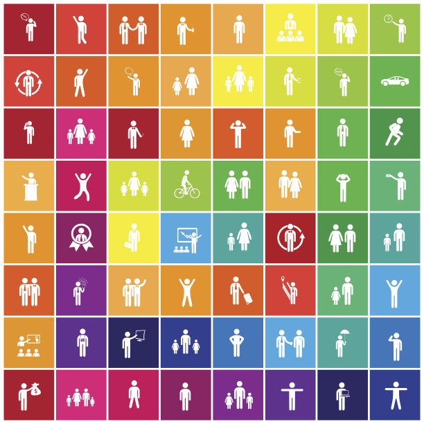 集会的人的剪影简笔画图片下载