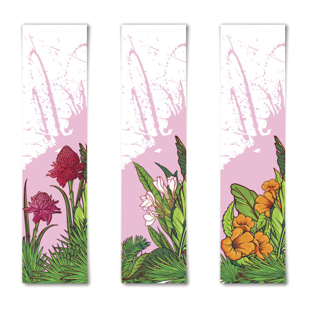 热带花卉垂直徽章图片下载