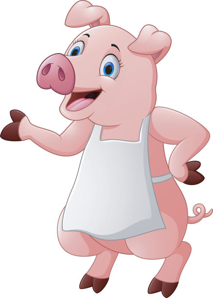 卡通猪厨师挥手图片下载