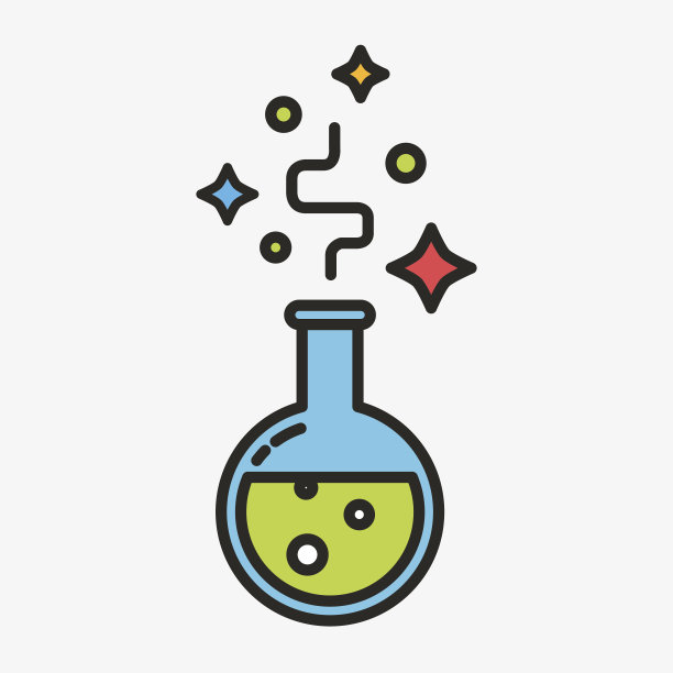 魔法药水黑色轮廓平坦矢量风格图片下载