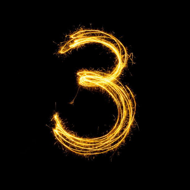 3号字母的烟火灯。图片下载