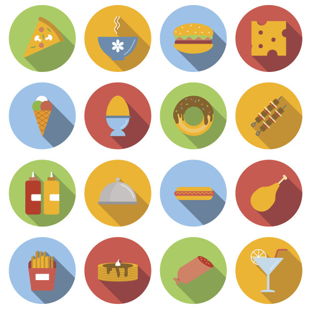 食品平面图标图片下载
