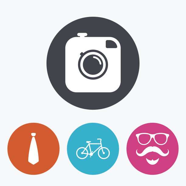 时髦的相机图标。眼镜的象征。图片下载