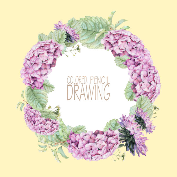 圆形框架与美丽的春天鲜花和植物图片下载