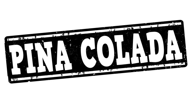 菠萝朗姆酒鸡尾酒邮票图片下载