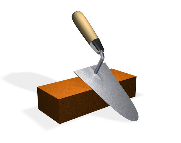 泥刀和砖图片下载