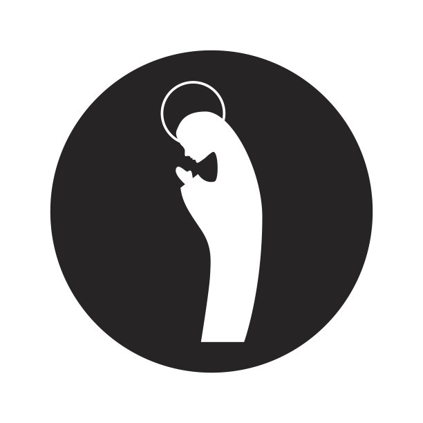 马槽圣母图剪影图标图片下载