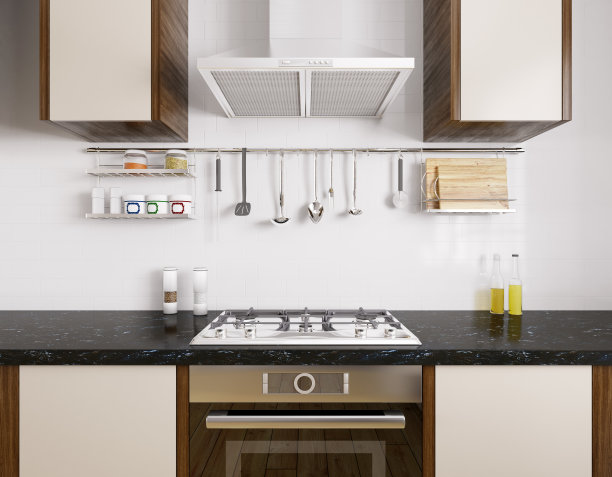 现代厨房室内3d渲染图片下载