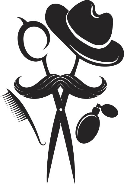 理发店设计剪影图片下载