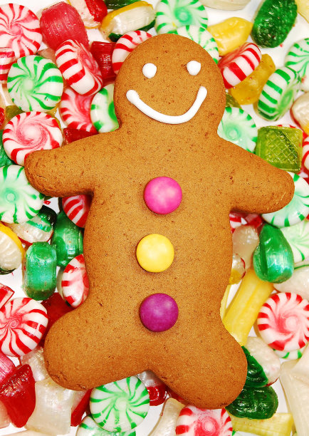 可爱的姜饼人饼干图片下载
