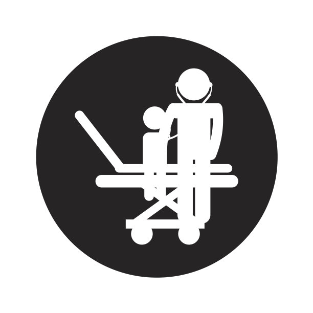 带有病人的医用担架隔离图标图片下载