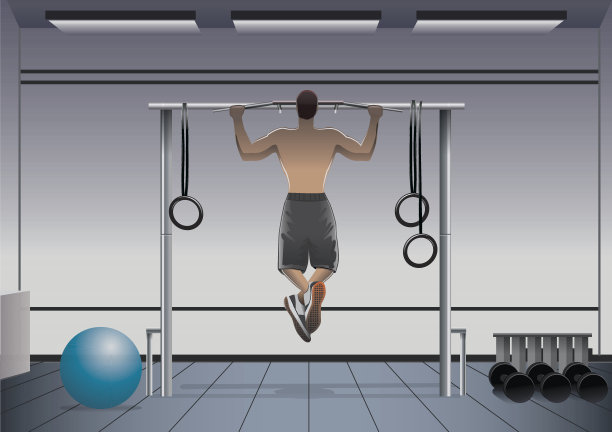 肌肉男做引体向上作为训练的一部分图片下载