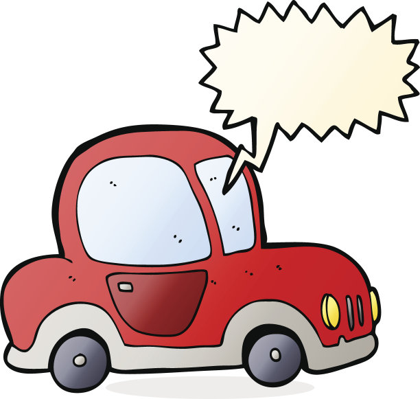 卡通汽车与语音泡泡图片下载