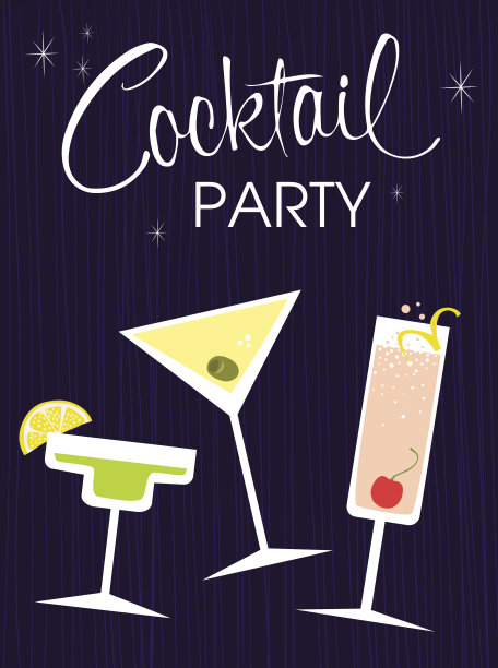 鸡尾酒会-插画图片下载