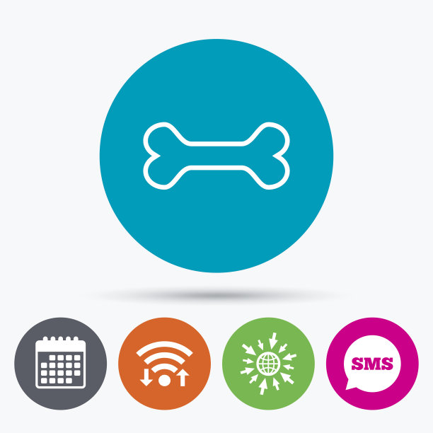 狗骨标志图标。宠物食品的象征。图片下载