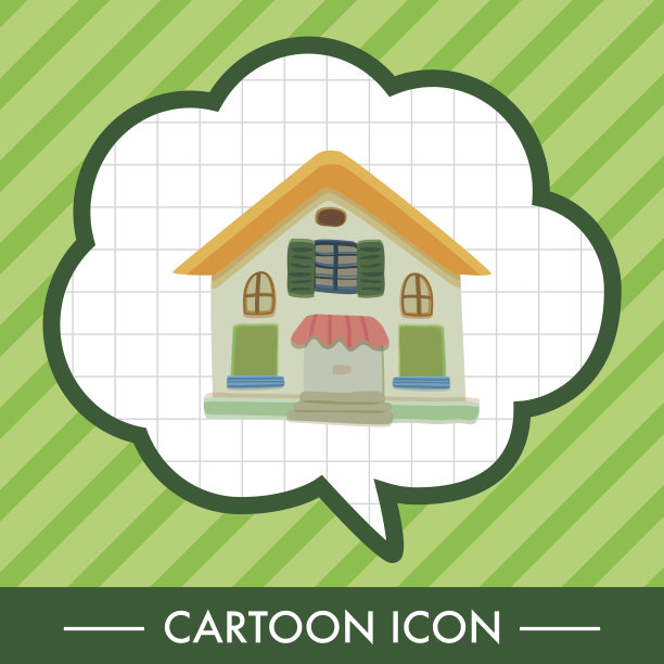 建筑房屋主题元素，eps图片下载