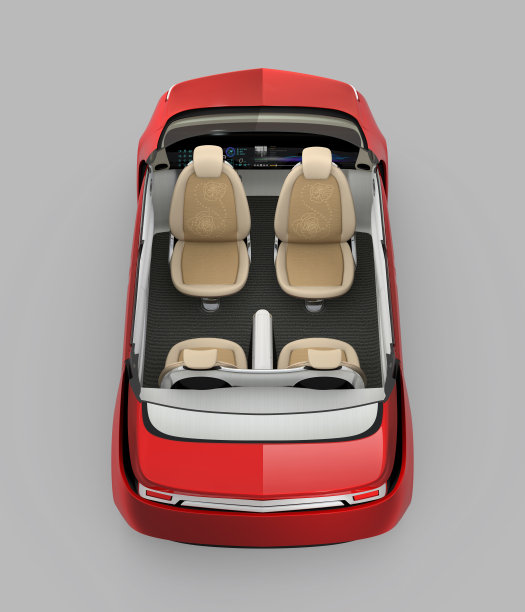 自动驾驶汽车的后视图切面图像图片下载