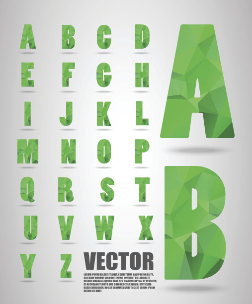 字体低聚字母表排印字母表在一套。包含图片下载