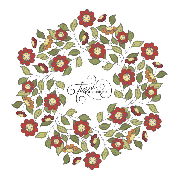 矢量彩色花背景图片下载