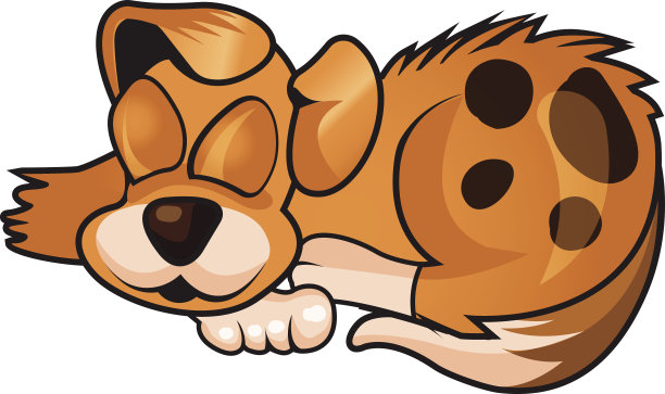 可爱的棕色狗在睡觉图片下载