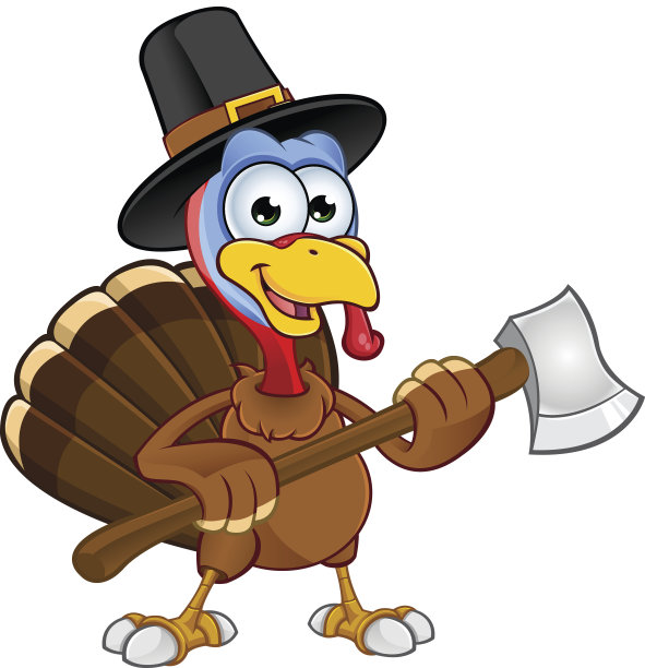 感恩节火鸡-握斧头图片下载