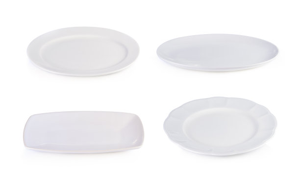 白色背景上空的白色盘子图片下载