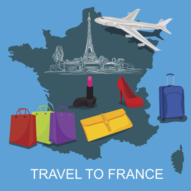 法国旅行概念，矢量插图图片下载