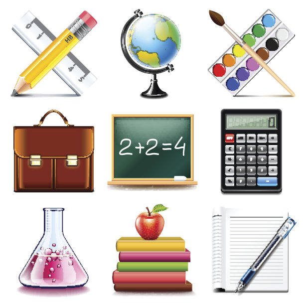 学校图标矢量集图片下载