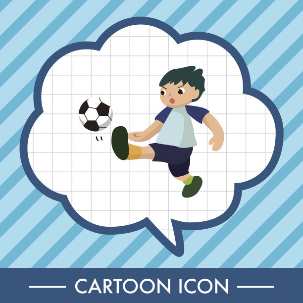 体育足球运动员主题元素向量，eps图片下载