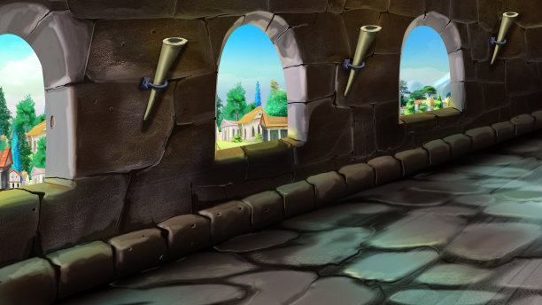 城堡里的画廊。图片下载