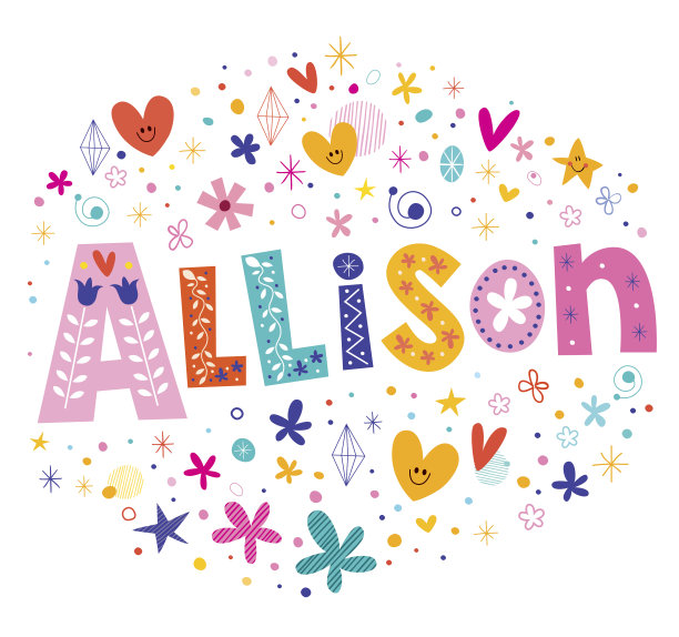 艾利森女孩名字装饰字体设计图片下载